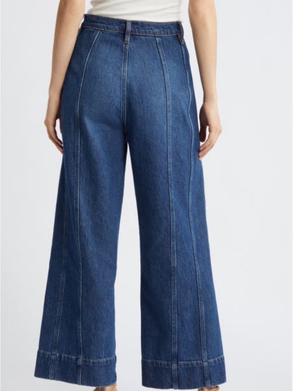 Frame Denim Seamed High-Rise Wide Leg Jeans - Picture 2 of 9